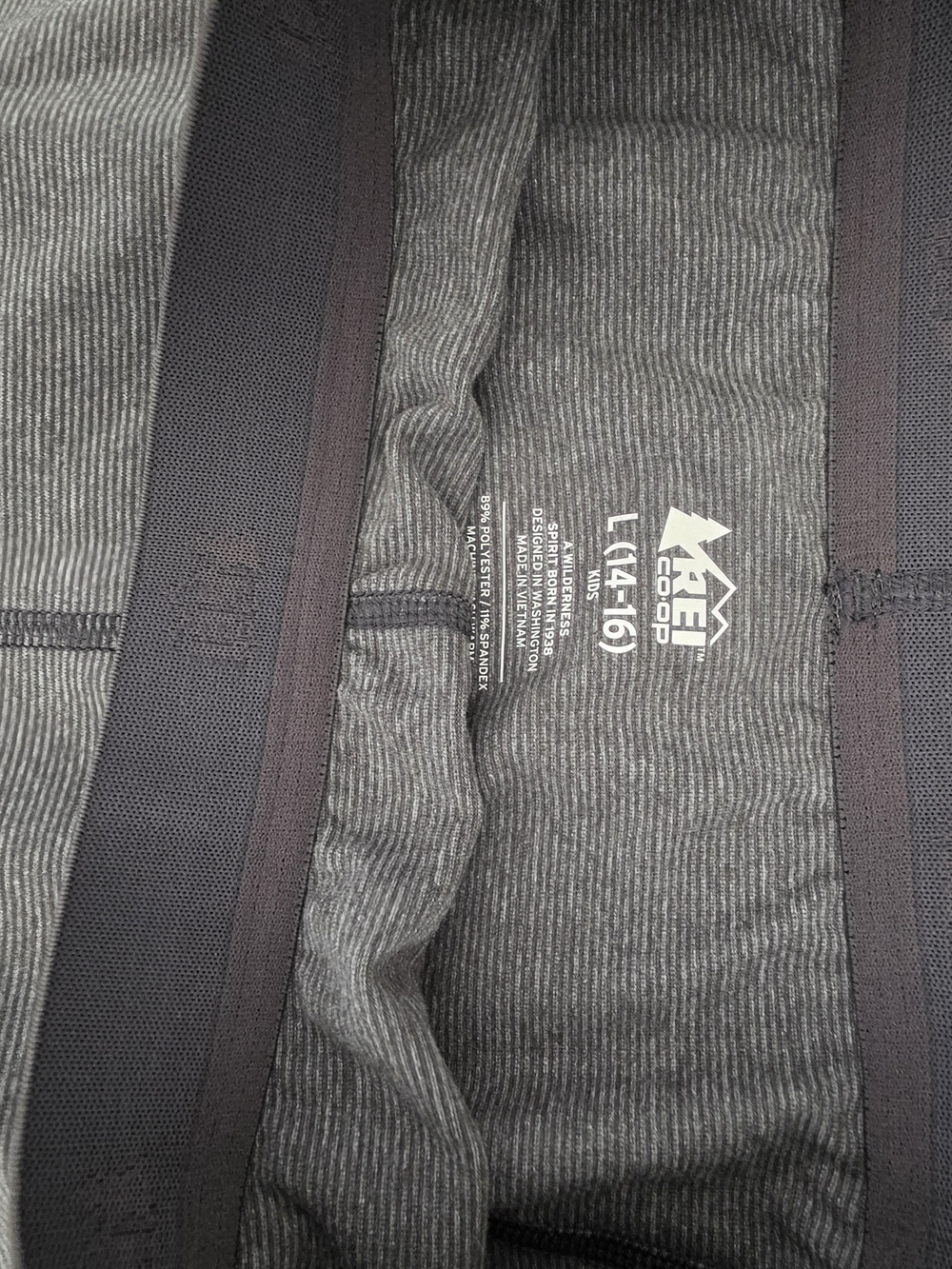 REI Kids Gray Striped Base Layer
